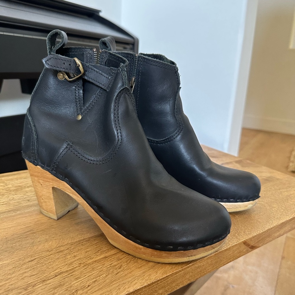 No. 6 high heel moto clog boot